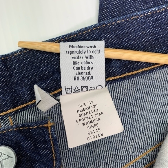 Calvin Klein Jeans Size 12 Vintage Made In USA Cotton Dark Wash High Waist - Picture 7 of 16